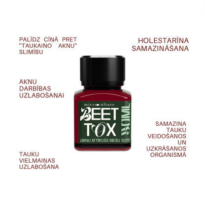 BEET-TOX – frakcionētas biešu sulas šoti (15gab), izturības uzlabošanai un aknu veselībai